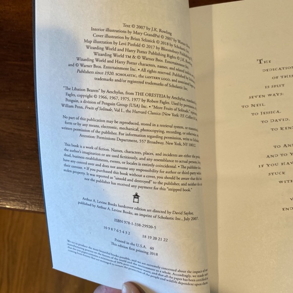 Harry Potter & The Deathly Hallows 20th Anniversary Edition by JK Rowling - Picture 7 of 7